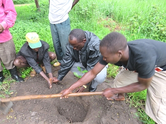 Kakonko Council Chairman,Hon. Maganga participating tree planting exercise in Kakonko District for conserving environment and combating climate change impacts.