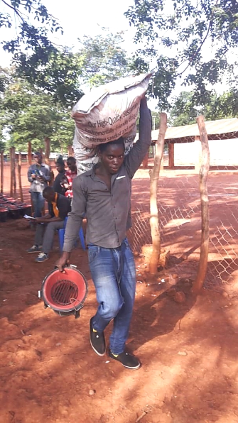 Distribution of improved Mud stoves and some charcoal Mtendeli