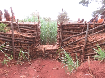 Gabions constructed by REDESO as a soil conservation intervention through rehabilitation of gullies at Mtendeli camp in Kakonko District
