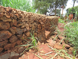 Gabions constructed by REDESO as a soil conservation intervention through rehabilitation of gullies at Mtendeli camp in Kakonko District