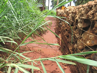 Gabions constructed by REDESO as a soil conservation intervention through rehabilitation of gullies at Mtendeli camp in Kakonko District