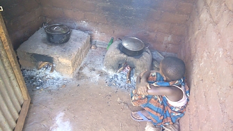 One of beneficiary in insert stove and mud stove efficient test at Nduta in Kibondo District