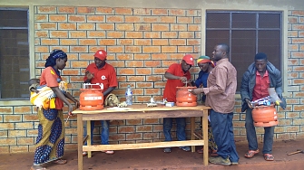 Liquefied Petroleum Gas(LPG) distribution at Mtendeli camp in Kibondo District