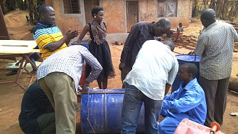 practicle training on Kiln making for Char production kibondo
